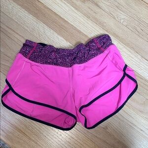 Lululemon Athletica Speedy Pink Athletic Shorts with Curved Hem